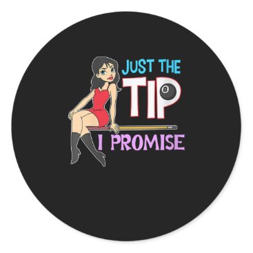 Billiard Lovers | Just The Tip I Promise Classic Round Sticker