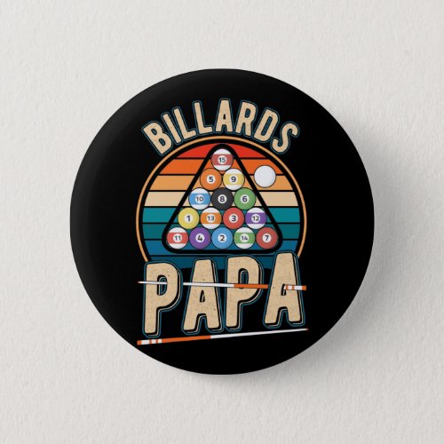 Billiard Papa Cue Sports Dad Snooker Pool Button