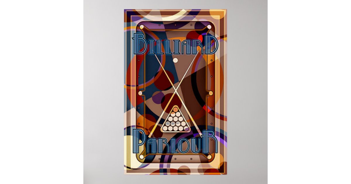 Pool Parlor Print Billiard Parlor Panic Poster | Zazzle