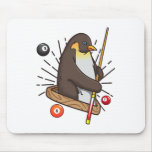 Billiard Penguin Hustler Pool Shirts Girls&#39; Snooke Mouse Pad