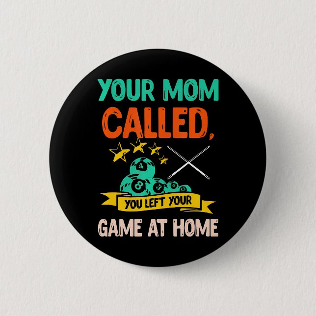 Billiard Player Billard 8-Ball Pool Button (Front)