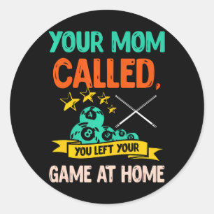 Billiard Player Billard 8-Ball Pool Classic Round Sticker