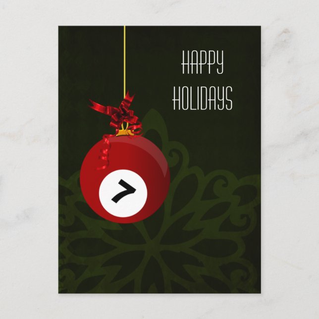 billiard player Christmas Cards (Front)