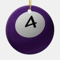 BILLIARD / POOL BALL CHRISTMAS ORNAMENT 4 (FOUR)