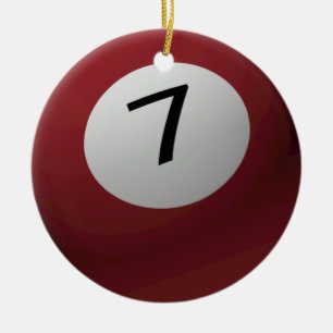 BILLIARD / POOL BALL CHRISTMAS ORNAMENT 7 (SEVEN)