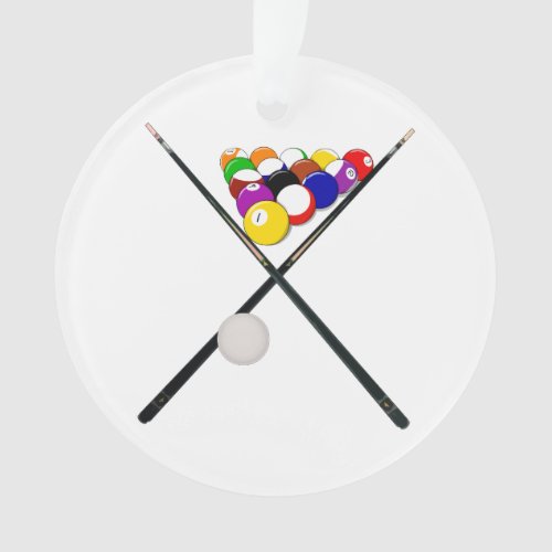 Billiard Pool Balls and Cues Ornament