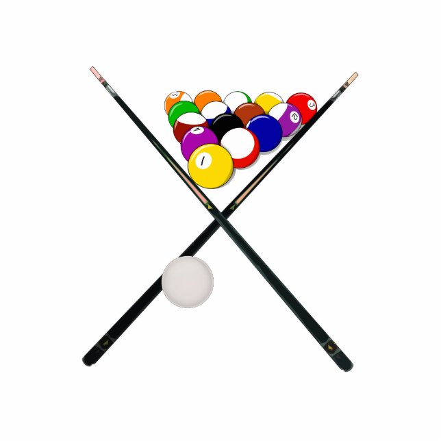 Billiard Pool Balls and Cues Ornament (Front)