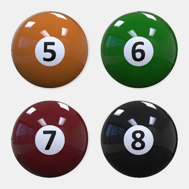 Billiard Pool Balls number 5 - 8 Coaster Set (Set)