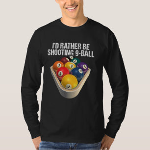 Billiard Pool Balls Rack Cool 9-Ball Illustration T-Shirt