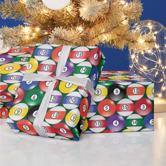 Billiard Pool Balls Wrapping Paper (Holidays)