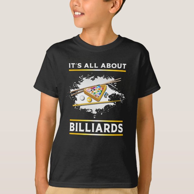 Billiard Pool Billiards Snooker 8 Ball Funny Gift T-Shirt (Front)