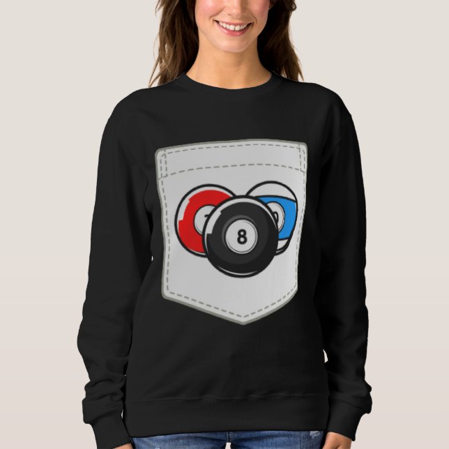 Billiard Pool Cute Pocket Ball Sweatshirt (Front)