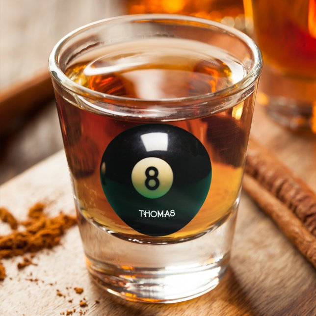 Billiard Pool Eight Ball Personalized Shot Glass (Creator Uploaded)