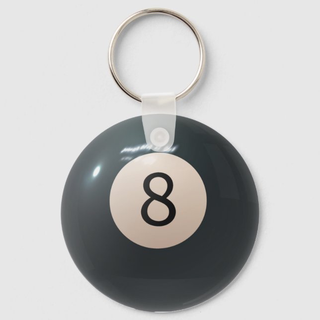 Billiard Pool Keyring Eight ball  Keychain (Front)