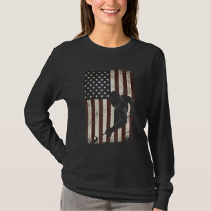 Billiard Pool Player American Flag Vintage Mens B T-Shirt