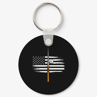 Billiard Pool Player Billiards Table Usa Us Americ Keychain