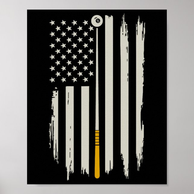 Billiard Pool Player Billiards Table Usa Us Americ Poster (Front)