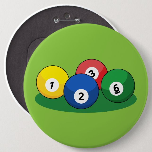 Billiard Pool Snooker Balls Button (Front & Back)