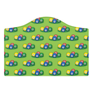 Billiard Pool Snooker Balls Pattern Door Sign
