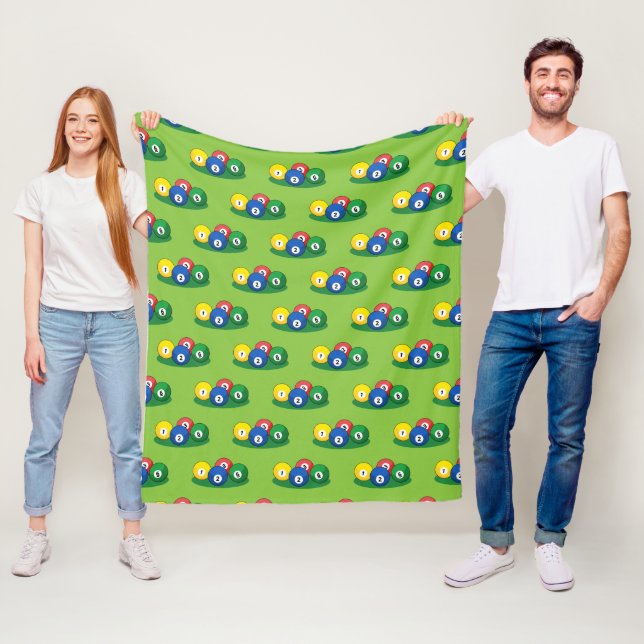 Billiard Pool Snooker Balls Pattern Fleece Blanket (In Situ)