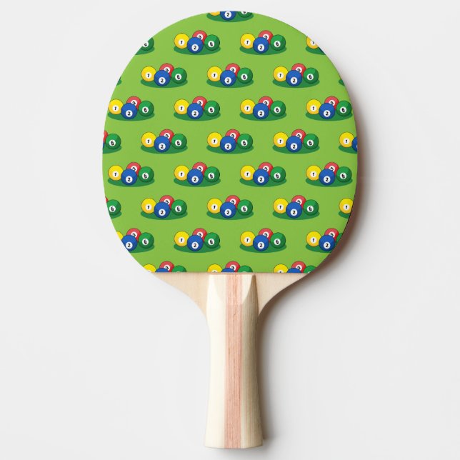 Billiard Pool Snooker Balls Pattern Ping Pong Paddle (Front)