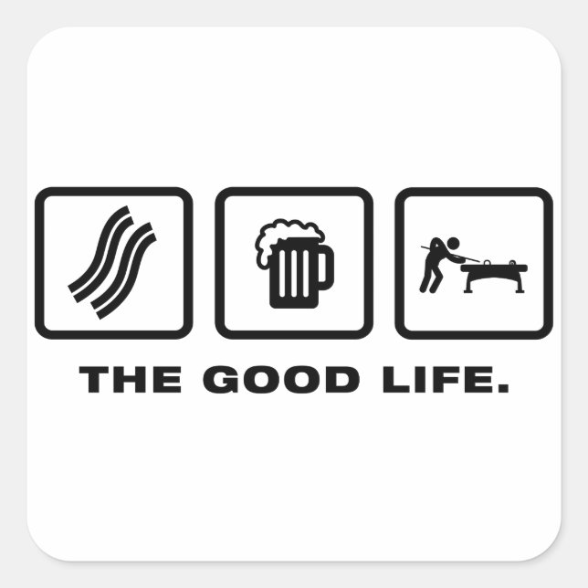 Billiard / Pool Square Sticker (Front)