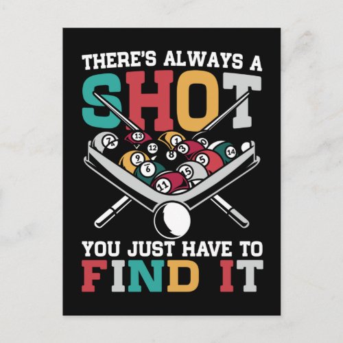 Billiard Quote Funny 8 Ball Player Postcard