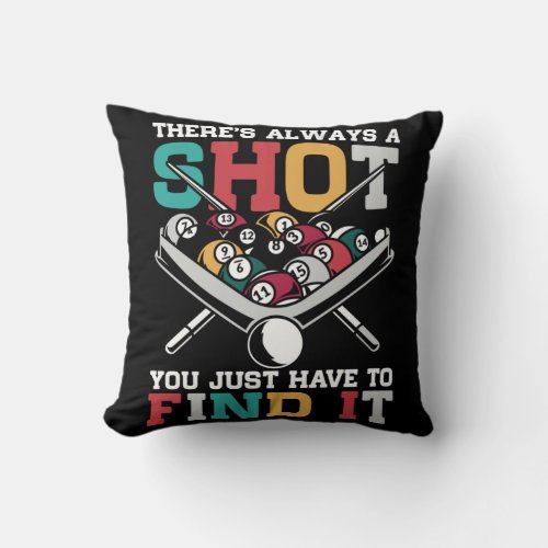 Billiard Quote Funny 8 Ball Player Throw Pillow