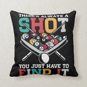 Billiard Quote Funny 8 Ball Player Throw Pillow