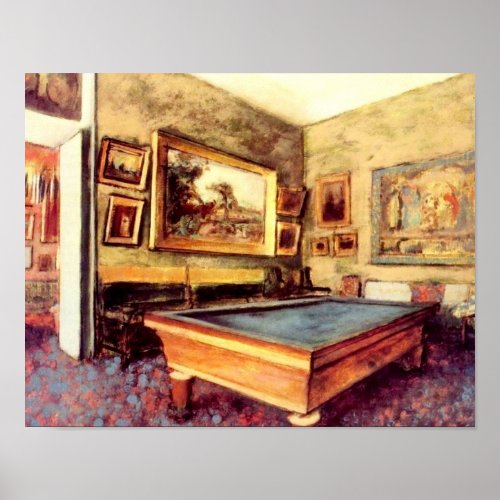 Billiard Room by Degas Poster