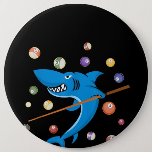 Billiard Shark 8 Ball Player Pool Table Cue Stick Button