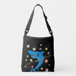 Billiard Shark 8 Ball Player Pool Table Cue Stick Crossbody Bag