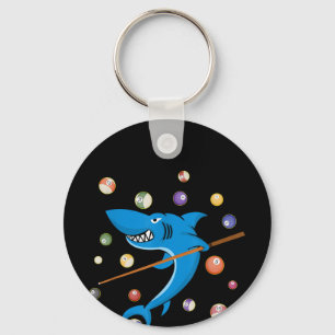 Billiard Shark 8 Ball Player Pool Table Cue Stick Keychain