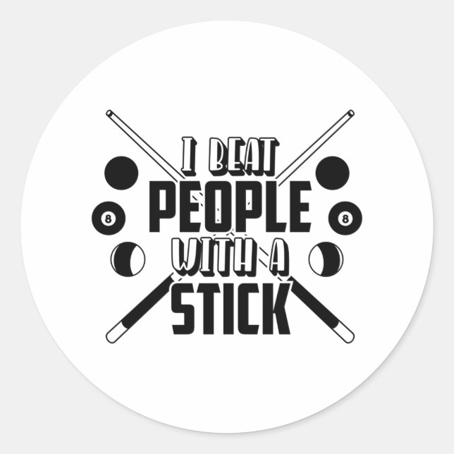 Billiard Shirt Print Classic Round Sticker (Front)