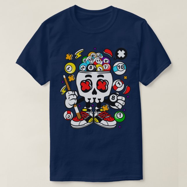 Billiard Skull T-Shirt (Design Front)