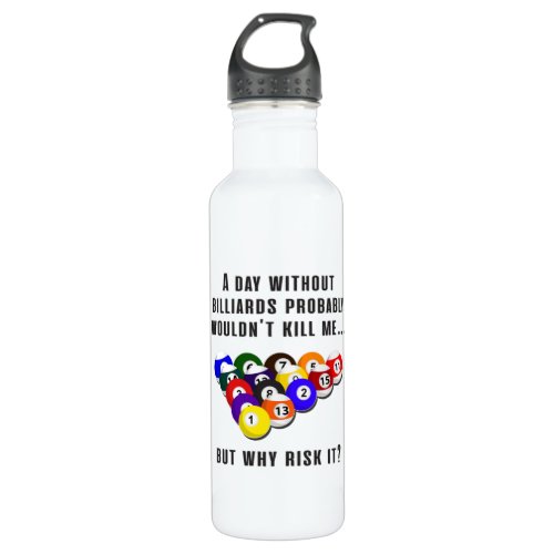 Billiard Snooker Pool Billiards Funny Gift Idea Stainless Steel Water Bottle