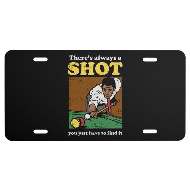 Billiard Snooker Retro License Plate (Front)
