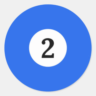 Billiard Solid Blue Ball 2 Classic Round Sticker