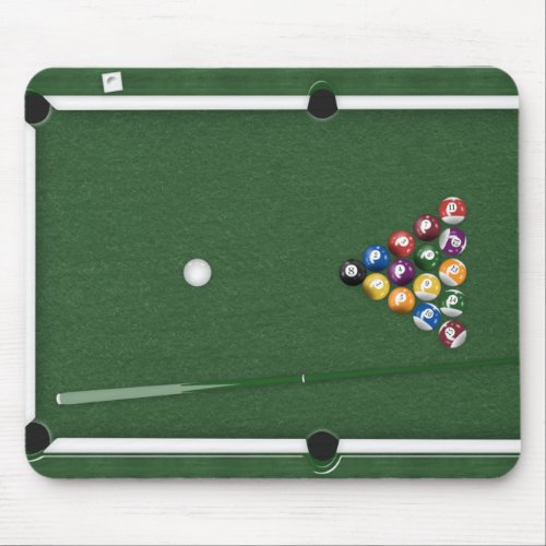 billiard table with pool balls mouse pad