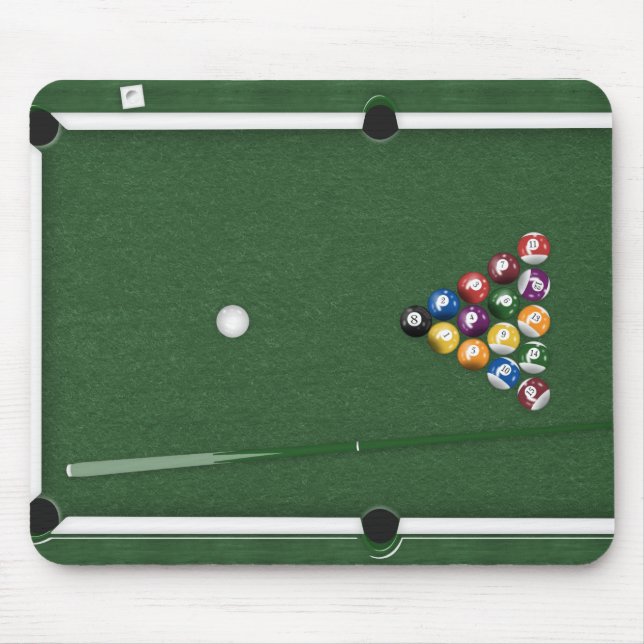 billiard table with pool balls mouse pad (Front)