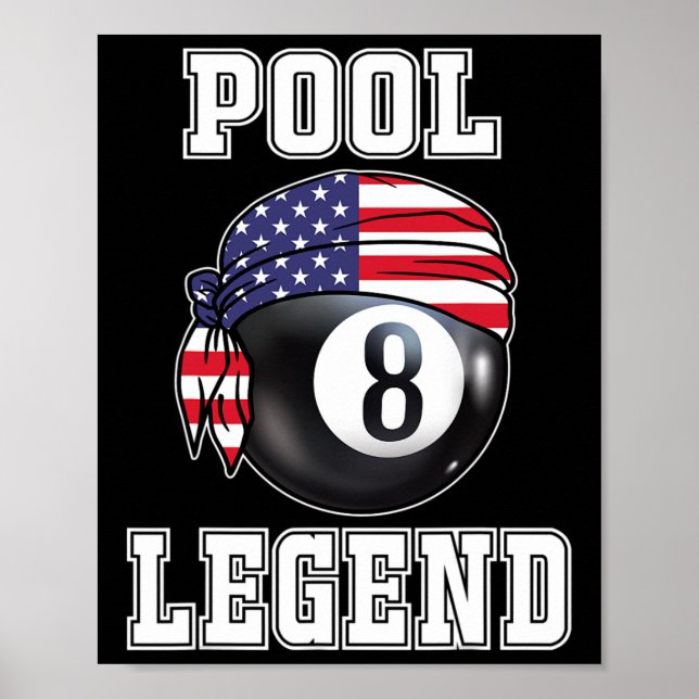 Billiard Team 8 Ll Pool Game Player Gifts For Pool Poster (Front)