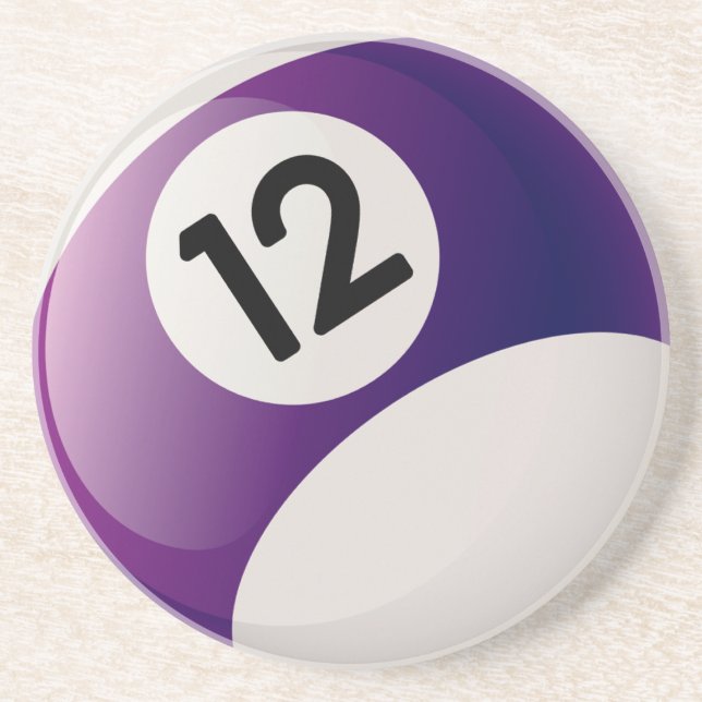 Billiards 12 Ball Drink Coaster (Front)