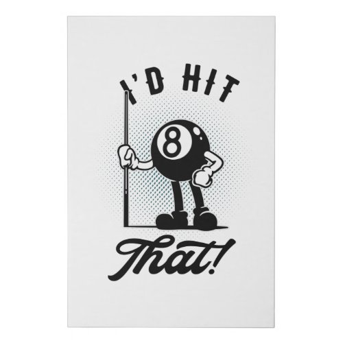 Billiards 8_ball Funny Cartoon Pool Snooker Faux Canvas Print