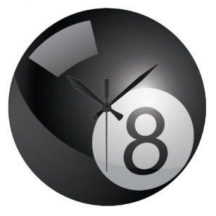 Billiards 10.75" Round Acrylic Wall Clock 