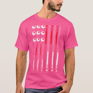 Billiards 9 Ball Pool American Us Flag T-Shirt
