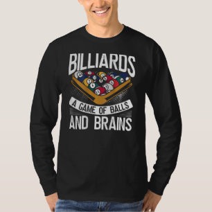 Billiards A Game Of Balls And Brains Backprint Poo T-Shirt