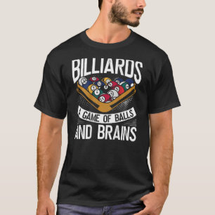 Billiards A Game Of Balls And Brains Backprint Poo T-Shirt