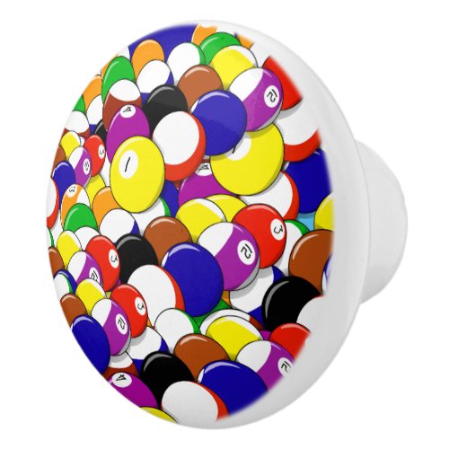 Billiards Abstract Pattern Ceramic Knob