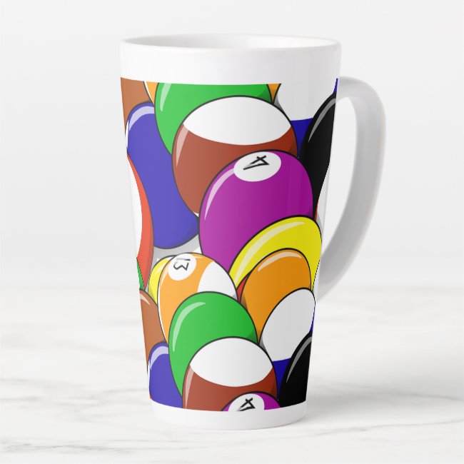 Billiards Abstract Pattern Latte Mug