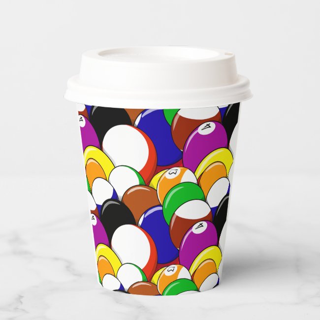 Billiards Abstract Pattern Paper Cup